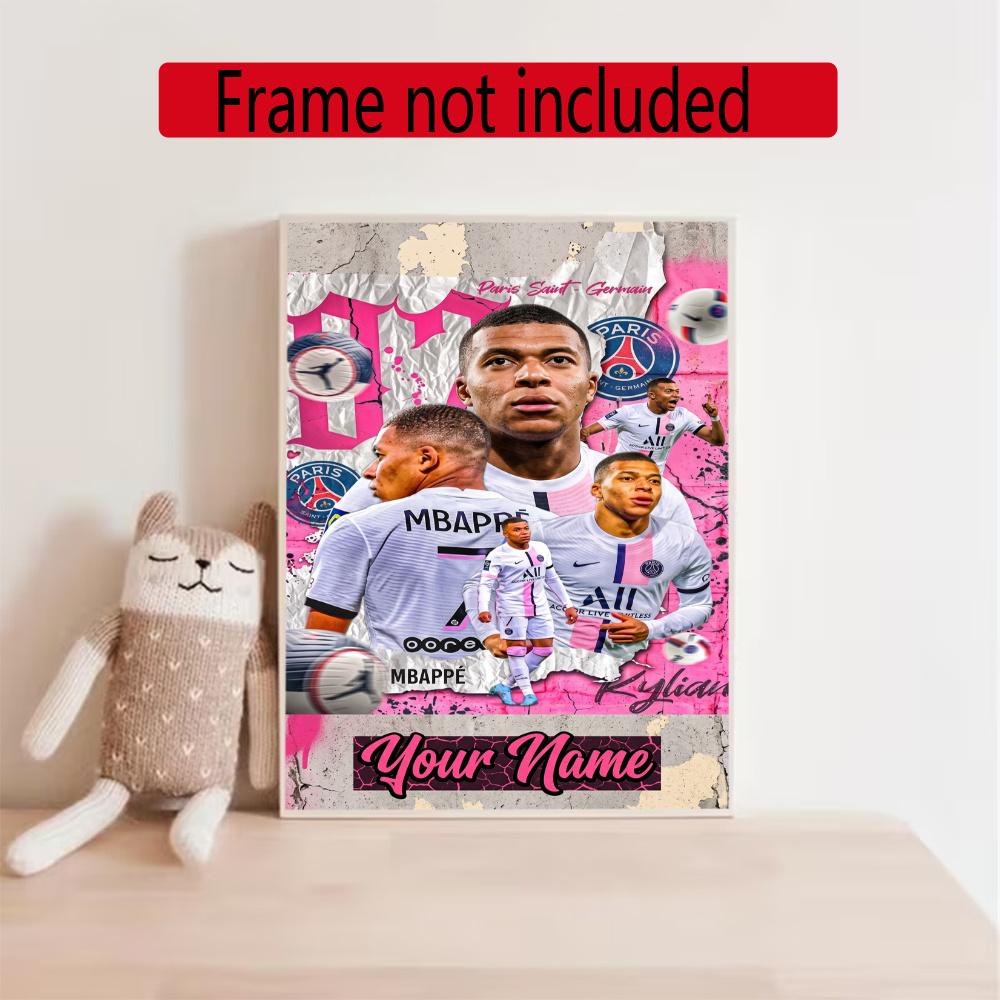 Mbappe Personalized Name Diamond Paintings Mosaic Wall Round Diamond Art Painting Kits Embroidery Crystal Accessories Frameless