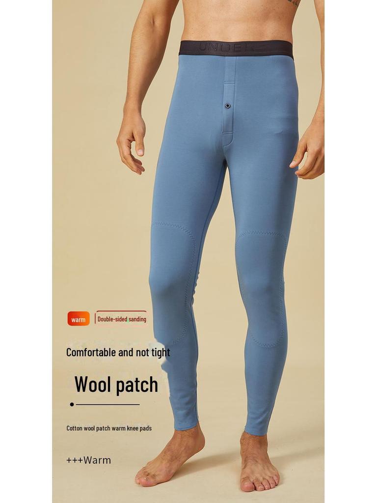 Men's Cashmere Silk Velvet Thermal Pants with Knee Pads