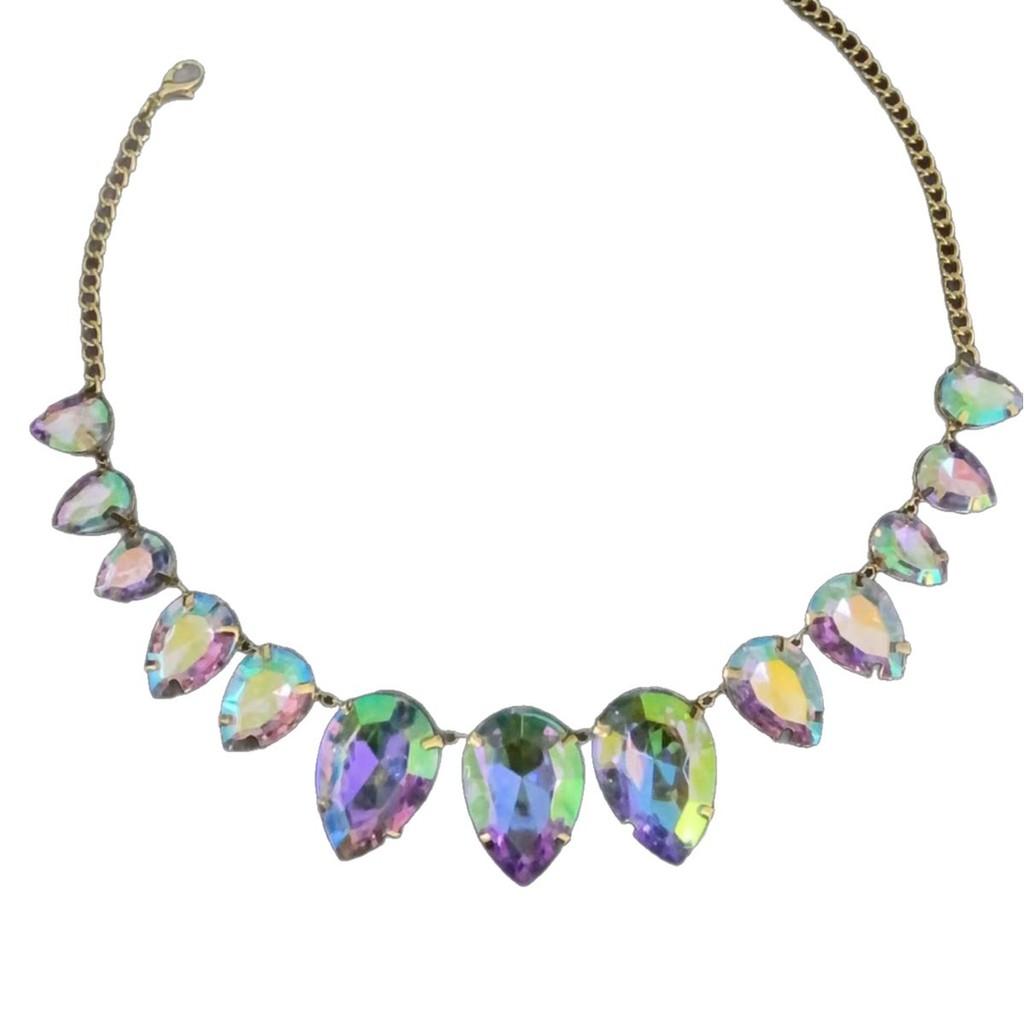 Water Diamond Geometric Drop Necklace For Party And Gift For Women