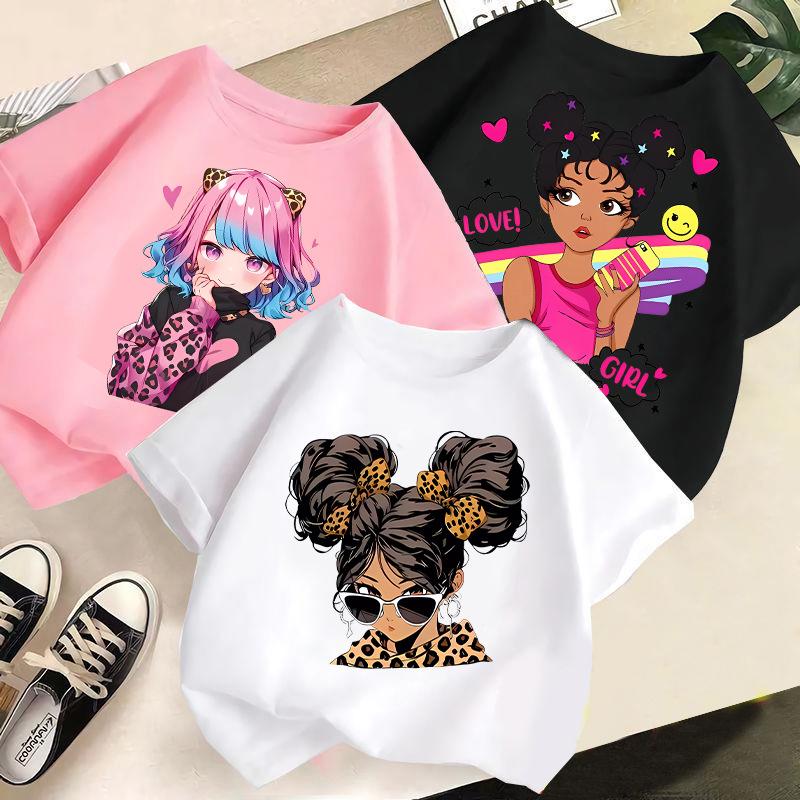 Children T-shirt Kids 100% Cotton Clothes Tops 2-13Y Loose-fit Casual Crew Neck Short-sleeve T-shirt