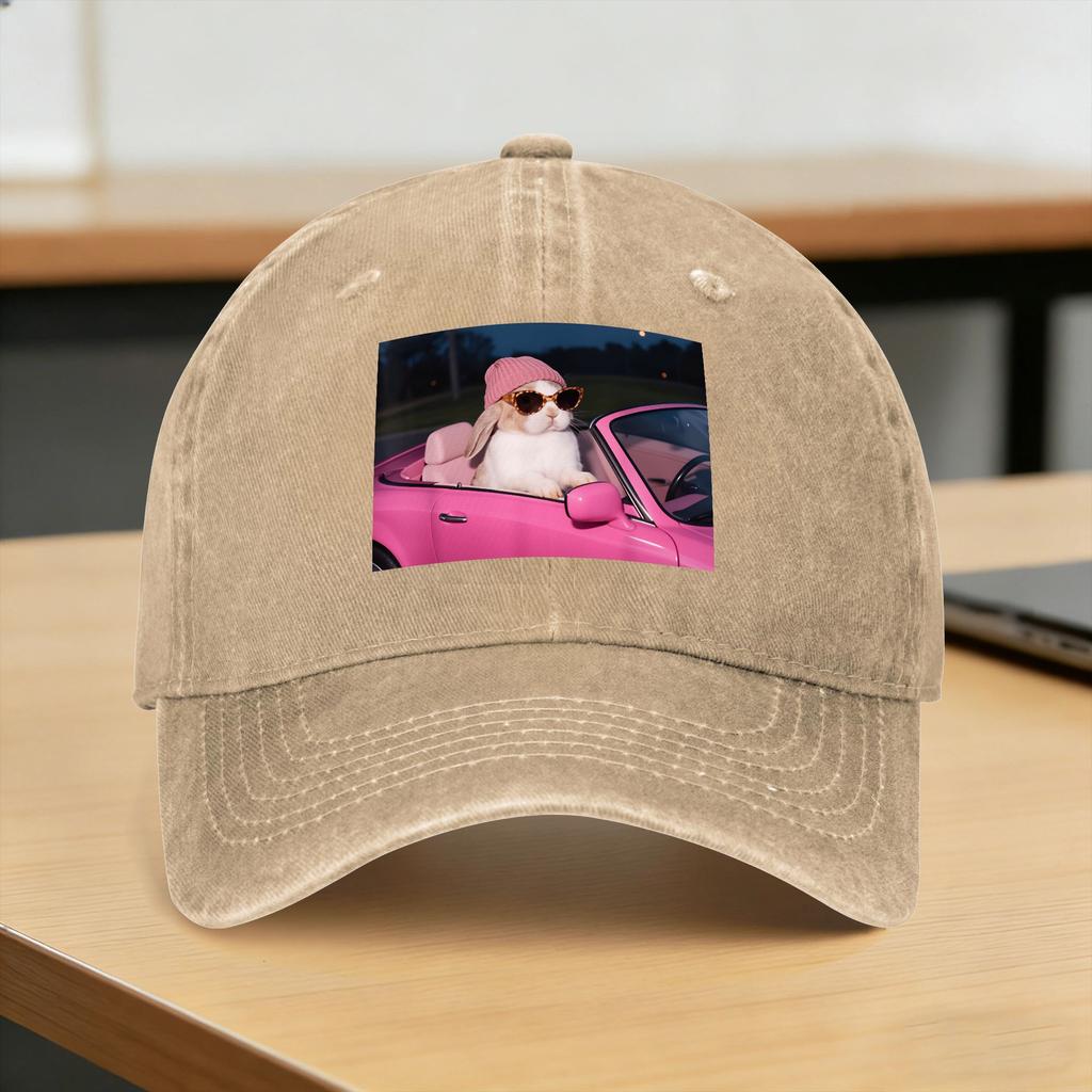 Funny CAR Bunny Meme Casual Baseball Cap For UnisexTeens Summer  Hunting Camping Trucker Hat Design Adjustable Baseball Caps