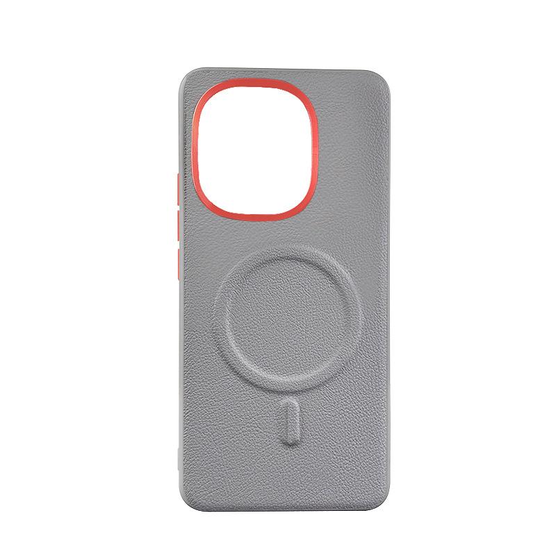 Leather Case For OnePlus 13S 1+ 13T Magsafe Metal Aluminum Alloy Lens Frame Protection Anti-slip Grip Plain Vegan Leather Cover