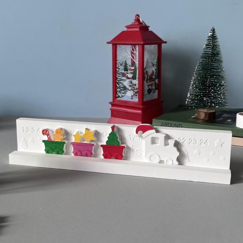 Christmas Countdown Calendar Silicone Mold Food Grade Reusable Baking Crafting Supplies Suitable for Holiday Decorations