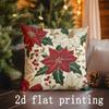 Short Plush Material Pillowcasehome Decor Christmas-Themed Floral & Winter Scene Pillows Pattern Cushion Cover Suitable For Sofa