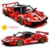 Non-Toxic New Red Racing Car Building Blocks Model Creative Technical Moc Assembly Desktop Collectible Birthday Halloween Christmas Gifts