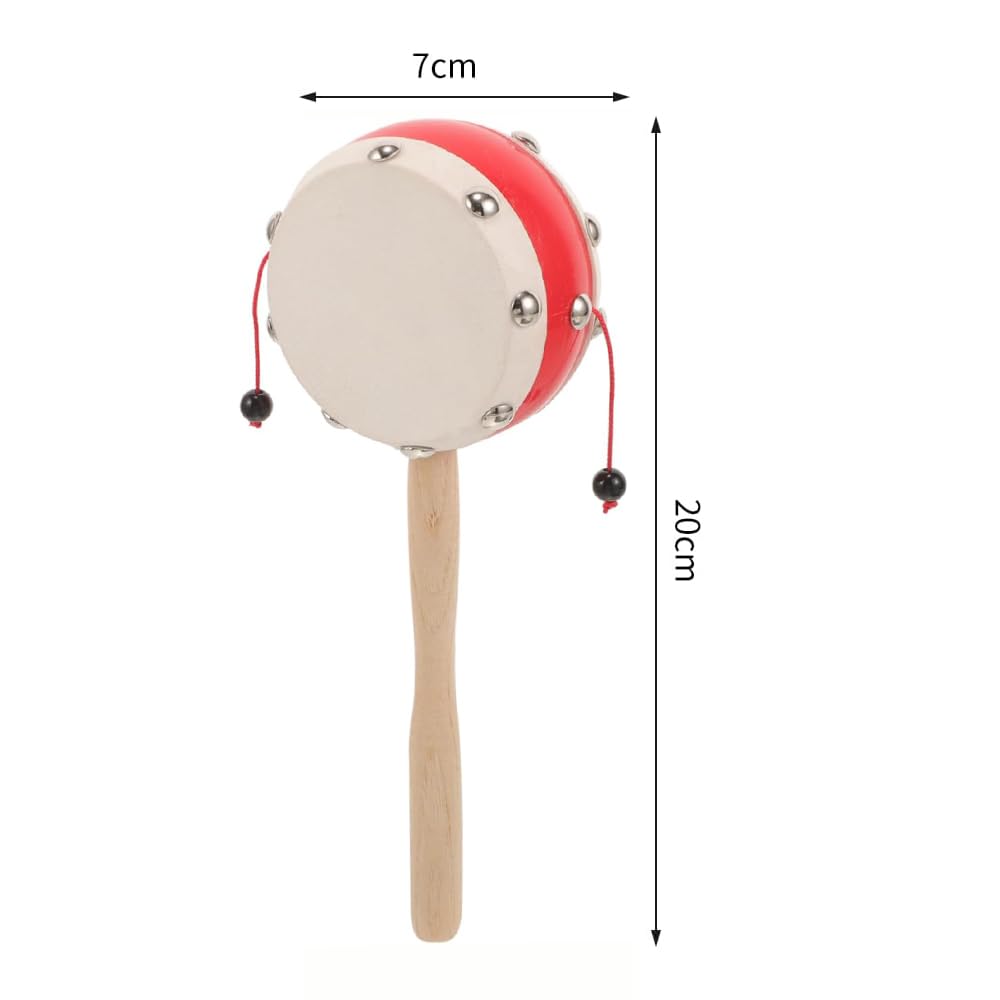 Hölzerne Handtrommel Rassel Traditionelle Schafsfell-Rassel Spielzeug Schütteltrommel für Jungen und Mädchen Kinder (Stil B.)