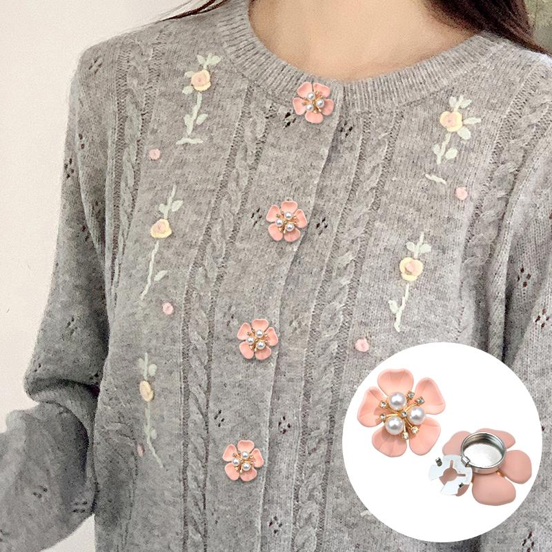 1PC Jewelry Pearl Five-petal Flower Shape Gift Accessories Exquisite Button Cover Wedding Cufflinks Elegant 32/29x17mm