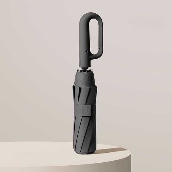 Automatic Folding Umbrella, Portable Rain Umbrella with Loop Buckle, Windproof  Waterproof Umbrella for Men  Women