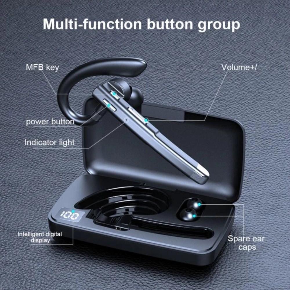 Screen Display Business Headset Hanging Ear Wireless Headphones Bluetooth Earphone  Mobile Phone