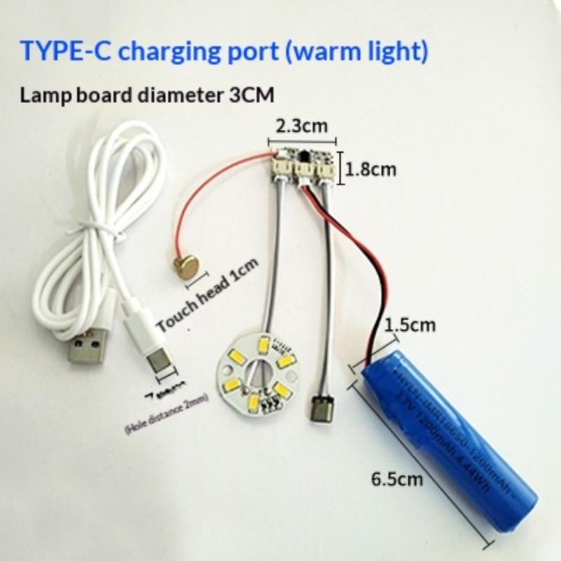 

1 Set LED Light Panel Dimming Controller Remote Control 5V Light Source Three Color Change With ON/OFF Touch Switch Charge Typec 3W Warm light