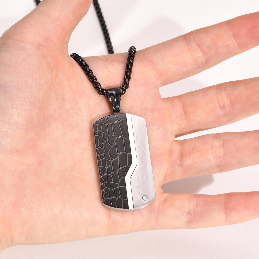 Valentine's Day Gift Stainless Steel Jewelry Dog Tag Man Necklace Pendant For Wedding Birthday Party Dad Boyfriend