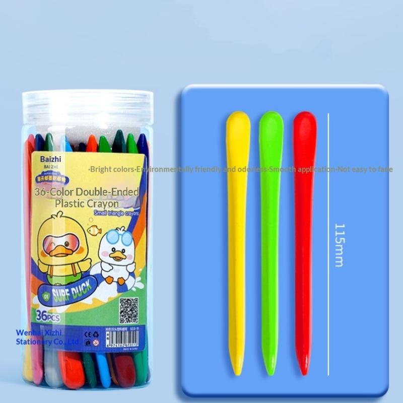 Oil Pastels Art Drawing Stationery Oil Painting Drawing Sticks Colored Crayons Dual Head Triangle Crayons 12-36 Colors Safe Kids