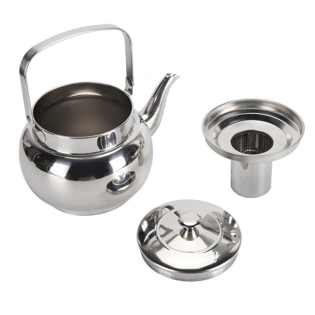 Stainless Steel Teapot with Removable Filter Metal Tea Kettle Coffee Table Serving Pot for Home Hotel Restaurant