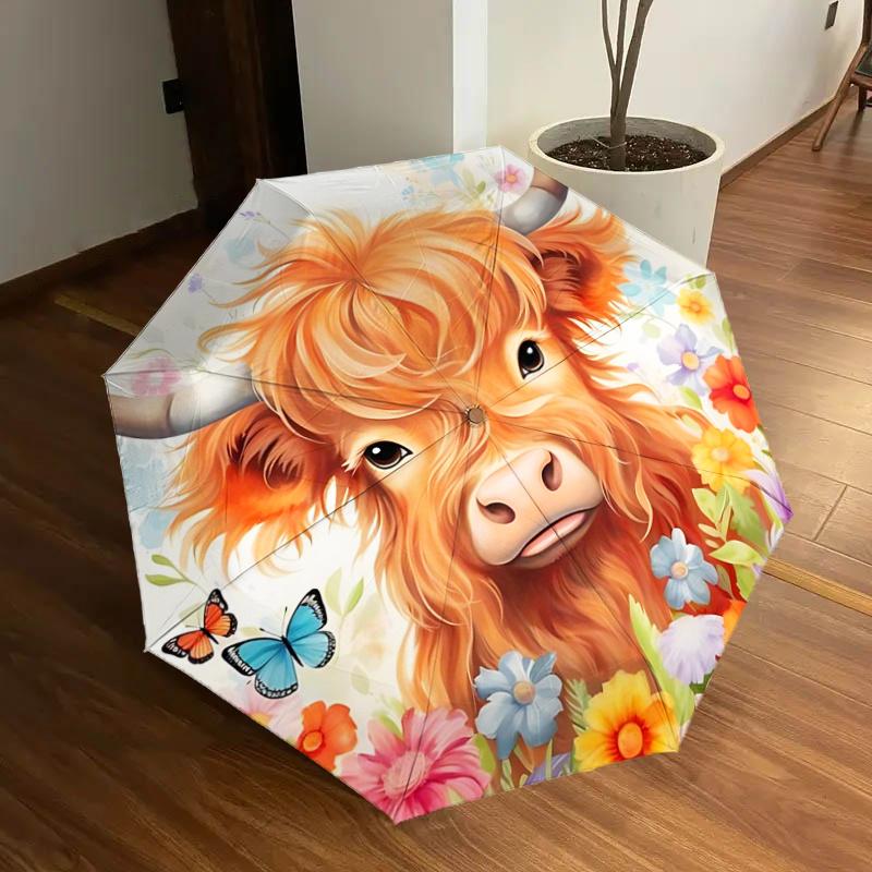 

Floral Fantasy: Automatic Opening/Closing Umbrella with Foldable Design, Perfect for Fans, Travelers, and Daily Use - Ideal Gift for Festiva