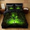 Alien Pattern Bedding Quilt Set Quilt Cover Pillowcase Home Birthday Gift(1 * Duvet Cover + 2 * Pillowcase, Without Core)