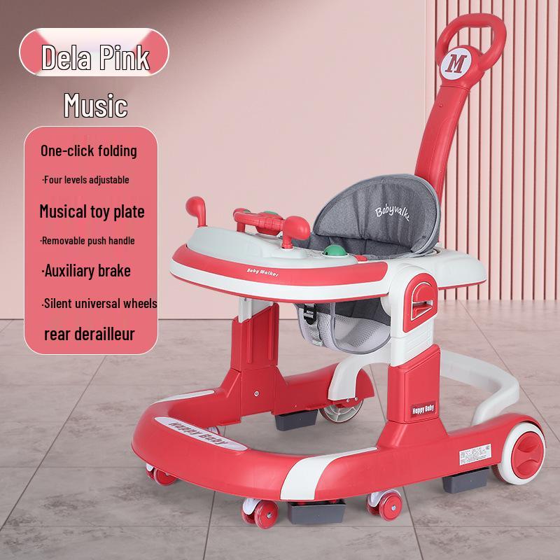 3-in-1 Multi-Functional Foldable Baby Walker, Anti-Rollover, for 6-18 Months