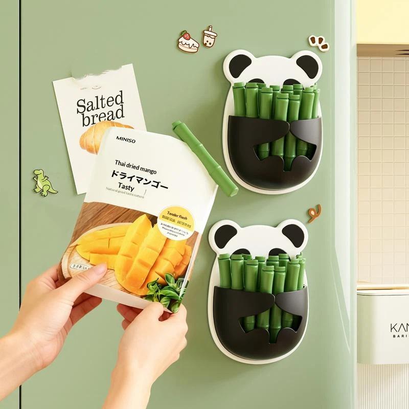 textureBag Sealer Clips 12PCS Cute Panda Food Clamps Heavy Duty Freshness Seal for Home Kitchen Snack Food Storage