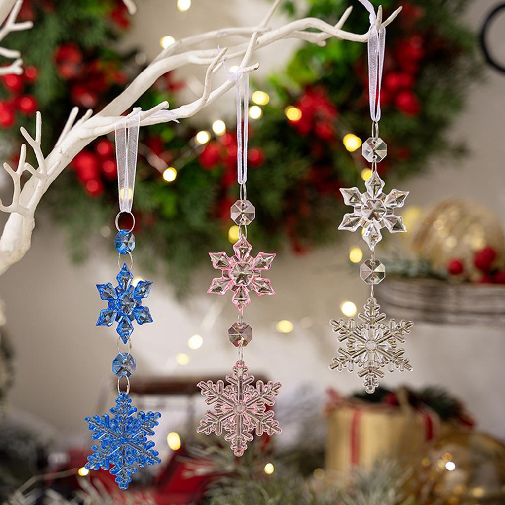 Pack of 4 Creative Snowflake Christmas Decoration Hangings Decoration for Home and Office Holiday Ambiances Daily Use