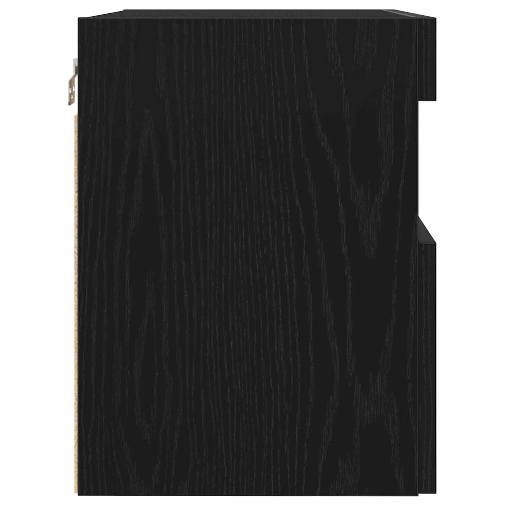 TV Wall Cabinet 2 Pcs Black Oak Effect 60 X 30 X 40 Cm