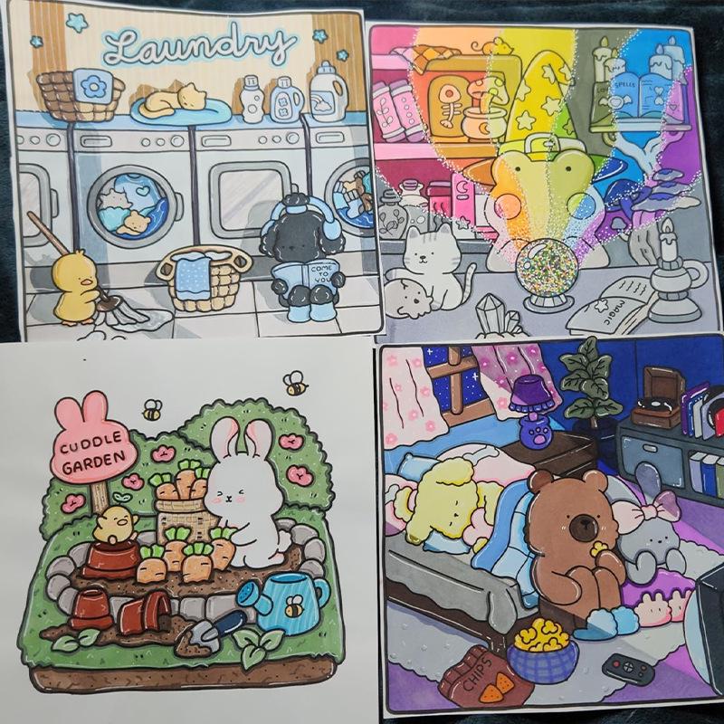 Adult and Youth Coloring Book: Cozy and Cute Scenes