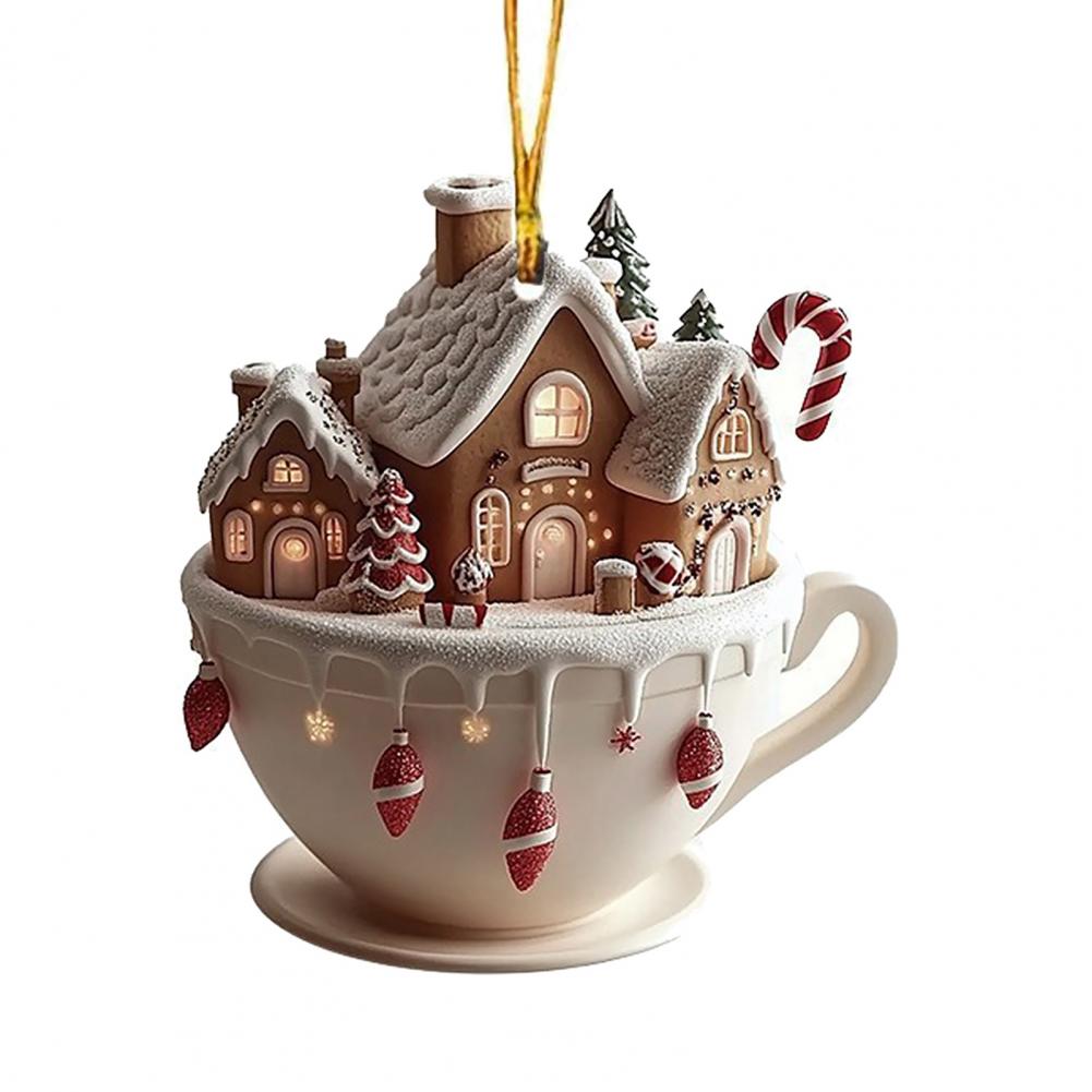 Christmas Tree Decorations Christmas Ornaments for Parents Gingerbread House Christmas Tree Ornament Acrylic Snow for Backpack