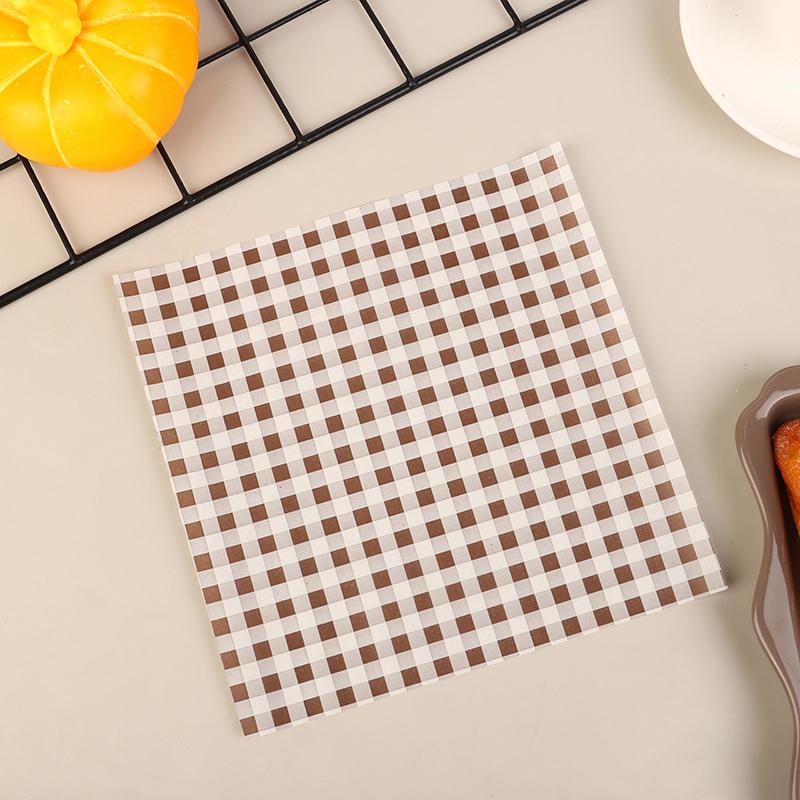 50Pcs Food Waxed Paper Oil-Proof Wax Paper Bread Sandwich Burger Fries Macarons Packaging Kitchen Baking Tool Packaging Decor