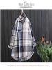 2024 Spring/Autumn Women's Korean Style Plaid Loose Mid-Length Plus Size Long Sleeve Shirt Jacket