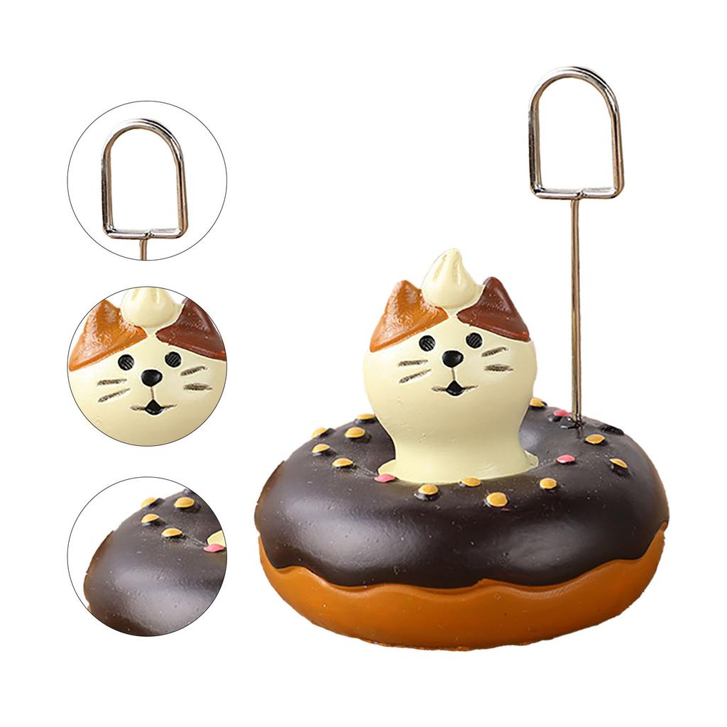 Note Holder Photo Clip Stand Memo Display Clamp Resin Home Decoration for Office Donut