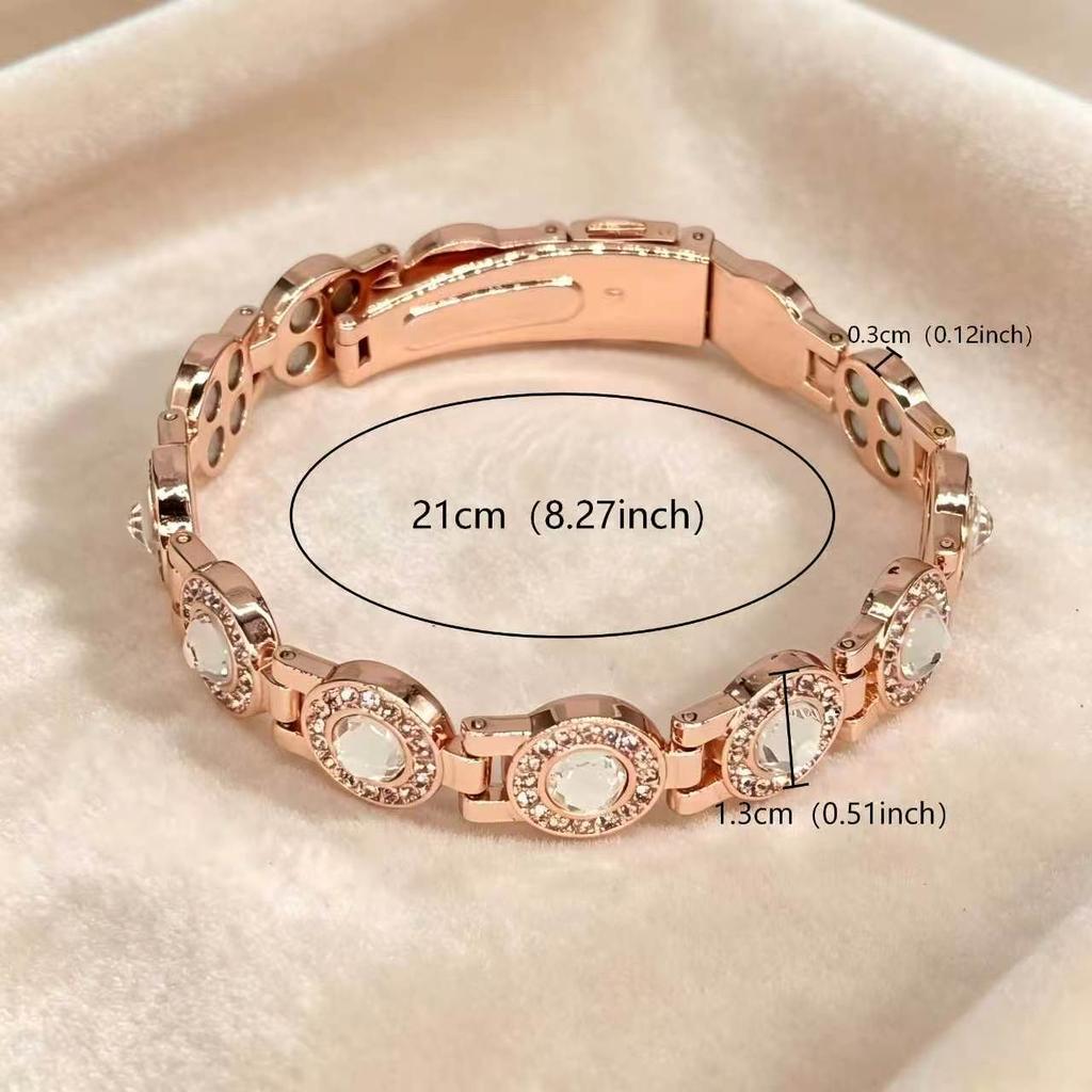 Ladies' magnetic bracelet with 4 magnets and round cut crystal, elegant jewelry accessory