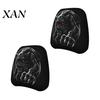 Vehicle Interior Comfort Accessories Halloween Car Headrest Cover, Scary Pattern Print Stretchable Soft Fabric Guard Protector, Breathable Polyester