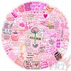 130Pcs/Set Pink Healing Phrase Mini Diary Manual Stickers DIY Scrapbooks Album Decor Decals Stickers