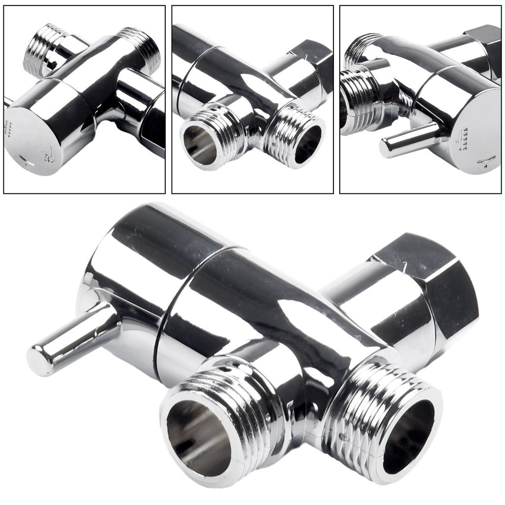 Diverter Valve 0.6-1.5mpa Three-way Water Distribution Valve, 1/2in Connector Converter Bathroom Fixture Plumbing Valve Parts