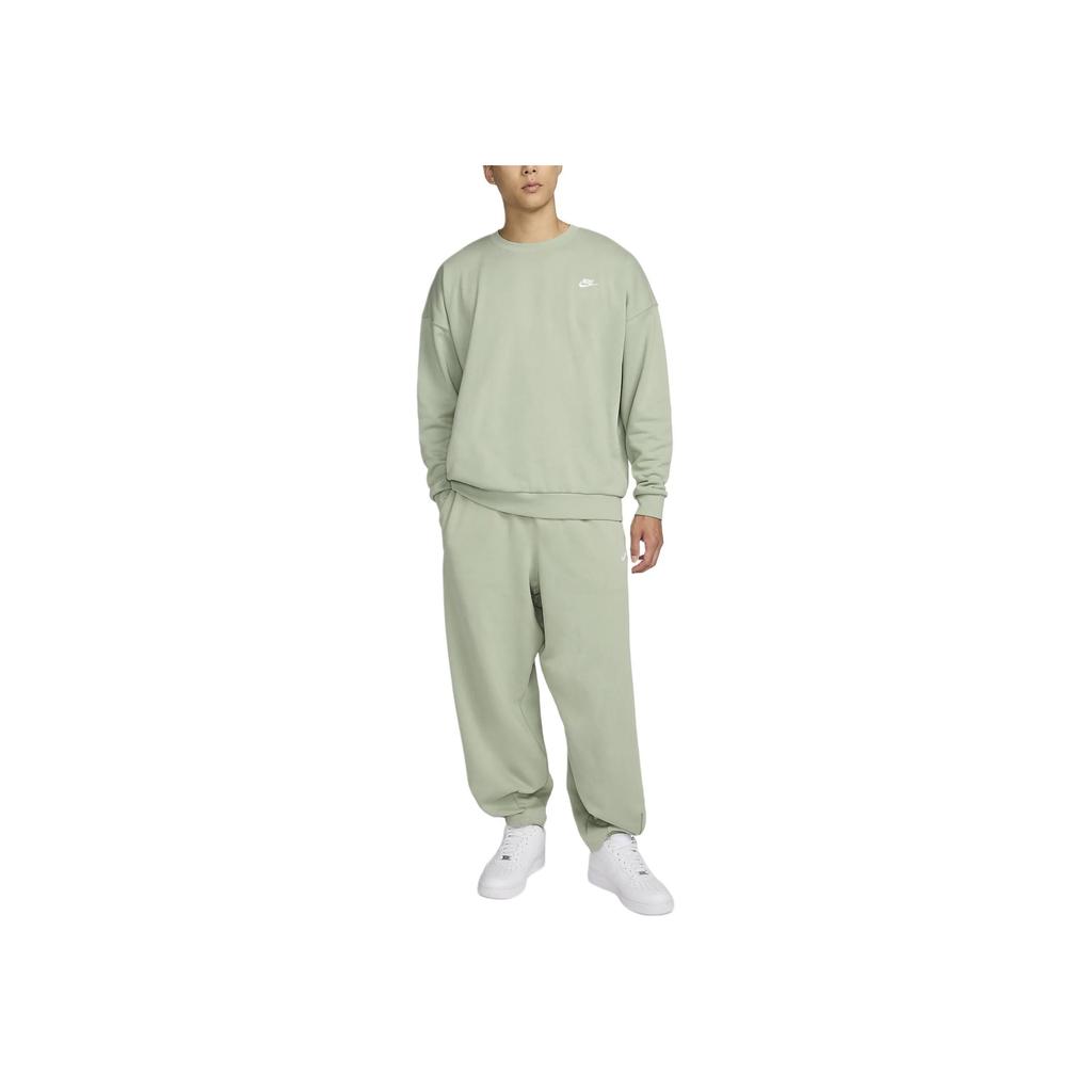 Nike Solid Color Cuffed Fleece Loose Knit Sports Pants Men Bottoms Green HJ1823-370