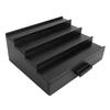 Espositore in Legno per Colonia da Uomo a 4 Livelli Rialzato Organizer per Profumi con Cassetto per Comodino in Camera da Letto Nero