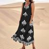 Women's Summer Casual Fashion Flower Printed Sleeveless  Pocket Dress