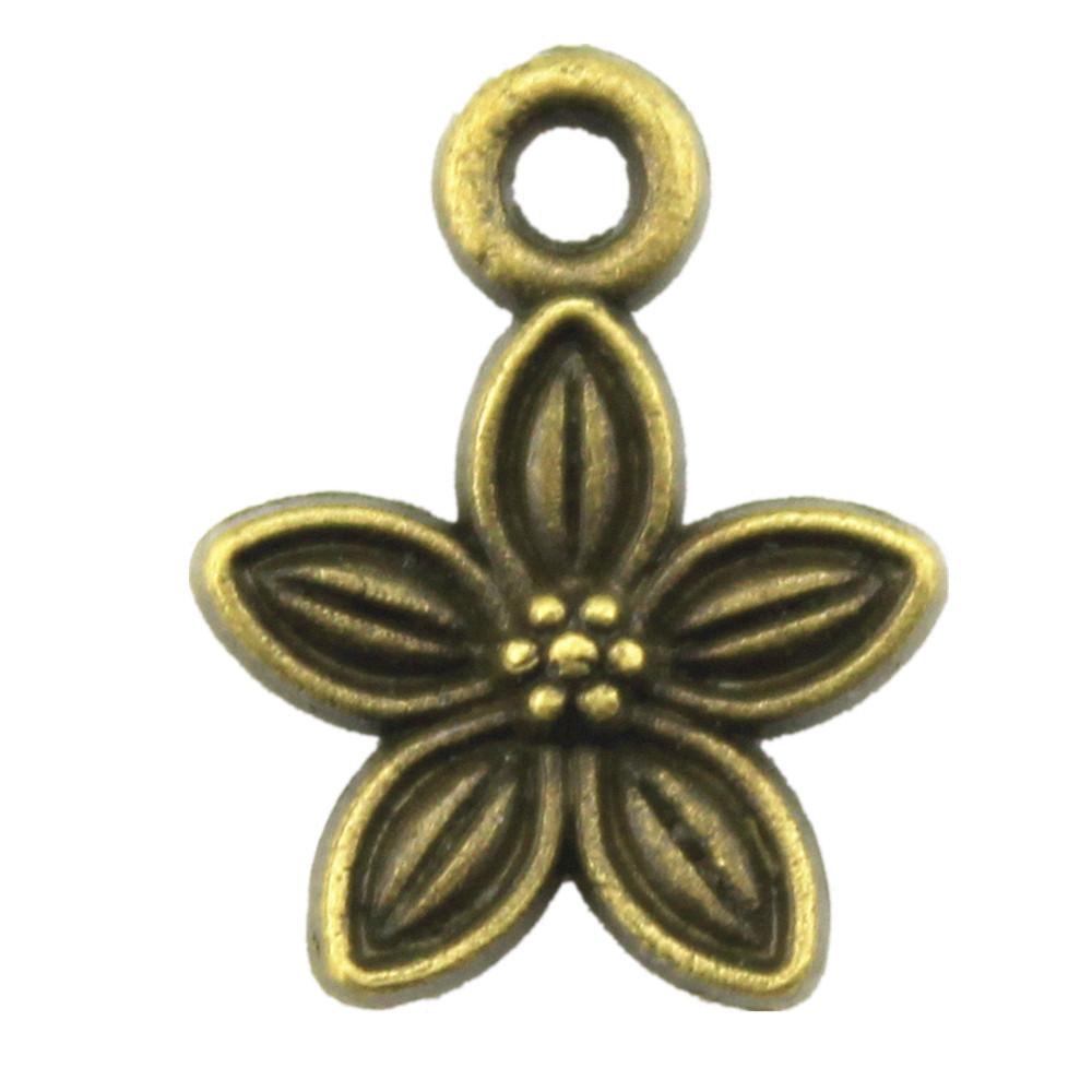 Simple Flower Charms Antique Alloy Pendants For Minimalist Floral Jewelry