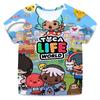 Magliette Cartoon Toca Boca per Bambini Toca Life World Stampa Manica Corta Ragazzi Ragazze Top Casual Streetwear Primavera Estate T-Shirt