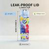 1PC Colorful Bear Team Art 750ml Color Plastic Sports Water Bottle Leakproof Flip Straw Lid Suitable for Sports Office Home Use