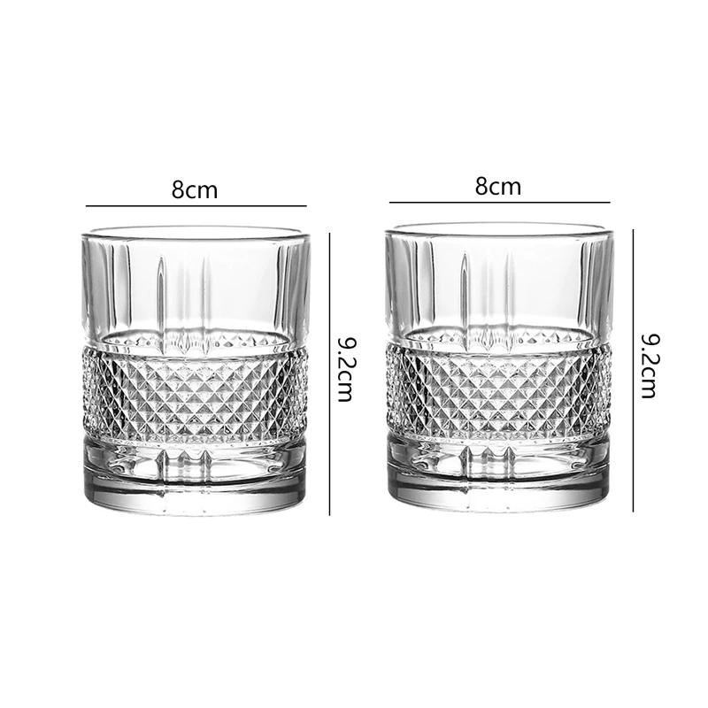 

315ml/340ml Luxury Wine Glasses Relief Glass Cup Transparent Beverage Cups Drinkware Creative Cold Drink Cup Party Accessories 2pcs