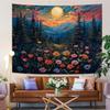 Kampdream Landscape Tapestry, Scenery Art Wall Tapestries, Nature Wall Decor for Bedroom Living Room Backdrop Sunset Wildflowers 36×48 Inches