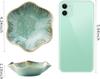 Plat à Bijoux Plateau Porte-Bagues Plateau à Bijoux en Céramique Bol à Clés Assiette Décorative pour Amies Sœurs Fille Mère Vert Émeraude