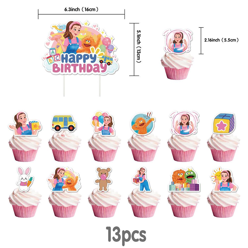 Cartoon Racheles English Teacher Birthday Party Decoration Party Supplies Set Banner Balloon Children s Birthday Party Favors