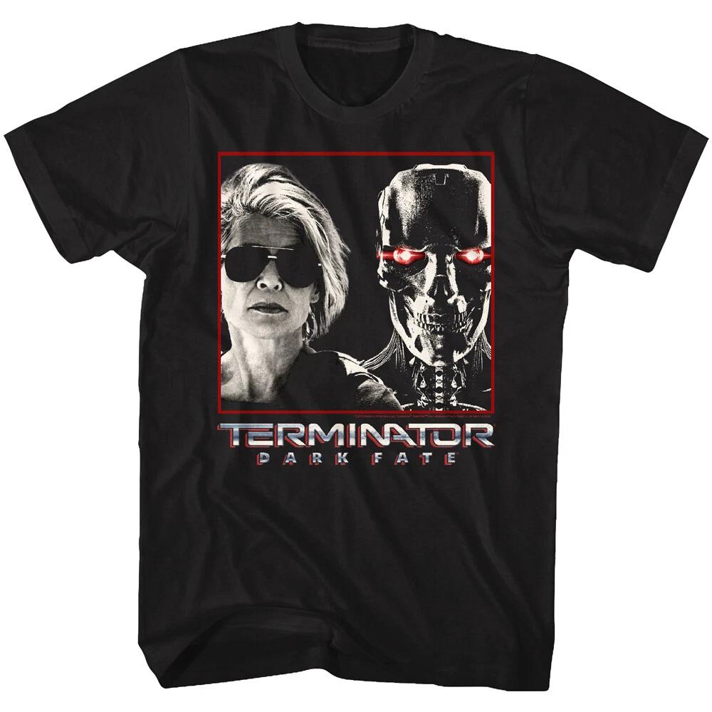 Terminator Dark Fate Movie Sarah Conner & The Rev-9 Skull Men s T Shirt L