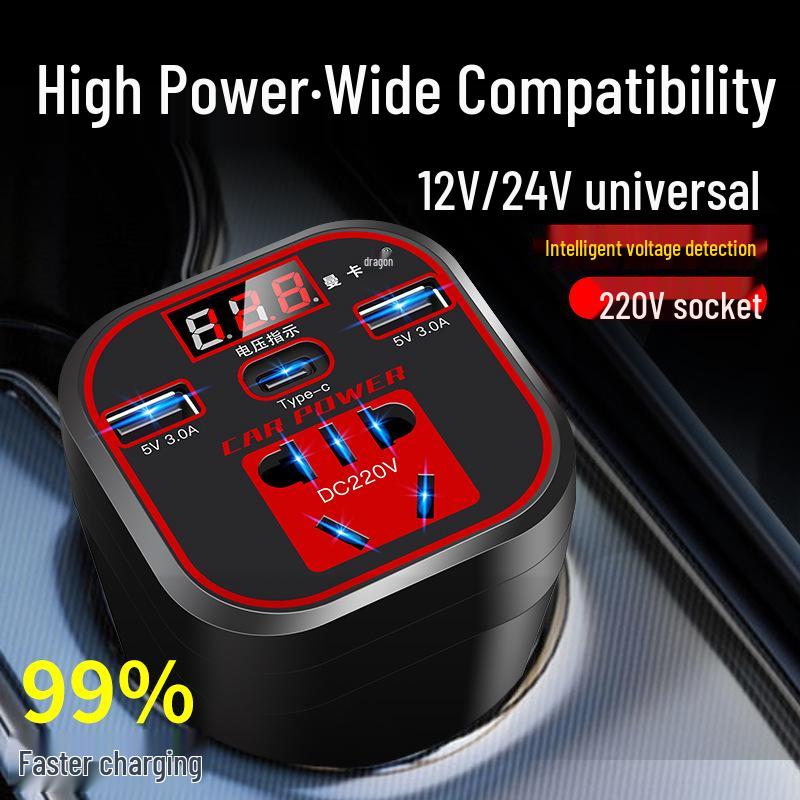 High Power Car & Truck Inverter 24V/12V To 220V Multifunctional Charging Converter