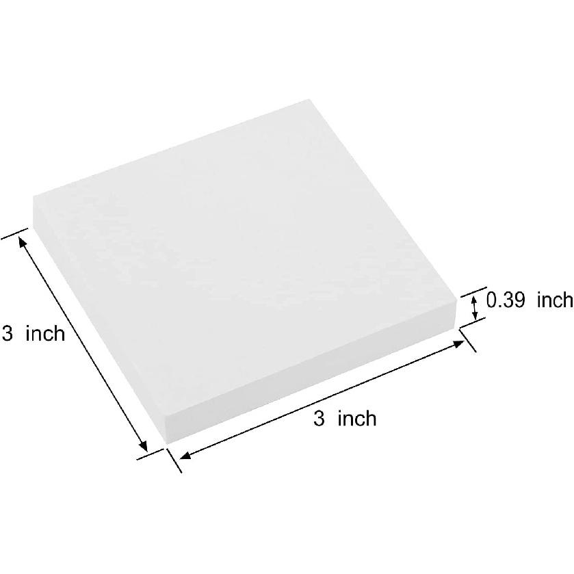 12 Pads Sticky Notes 3 X 3 Inch 100 Sheets/Pad Self-Stick Notes Pads, Easy Sticky Notes for Office, School, Home (White)