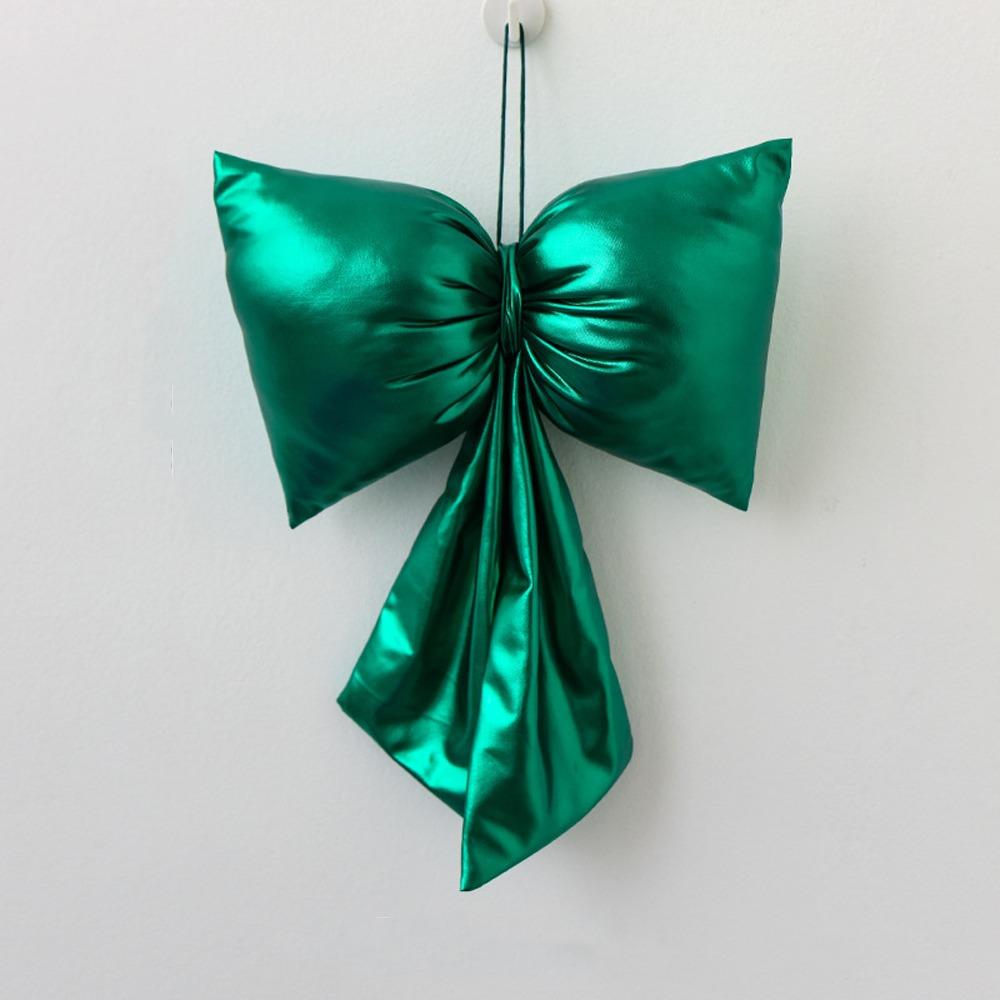 

Большой рождественский бант-подвеска, сверкающий шарм для рождественской елки, бант, подарочный бант, подвесное украшение, праздничный 12cm зелёный