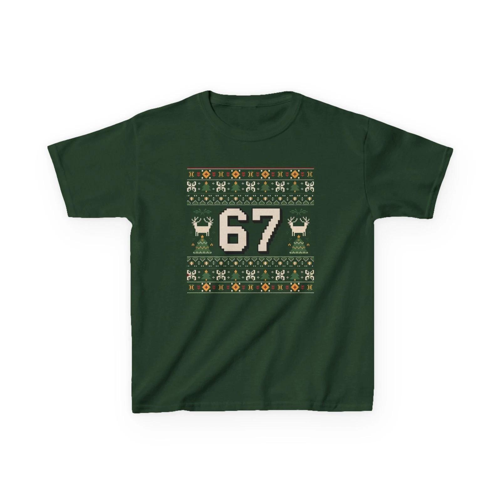 67 Ugly Christmas Youth T-shirt | Funny Holiday Trend 67 Kids Tee L
