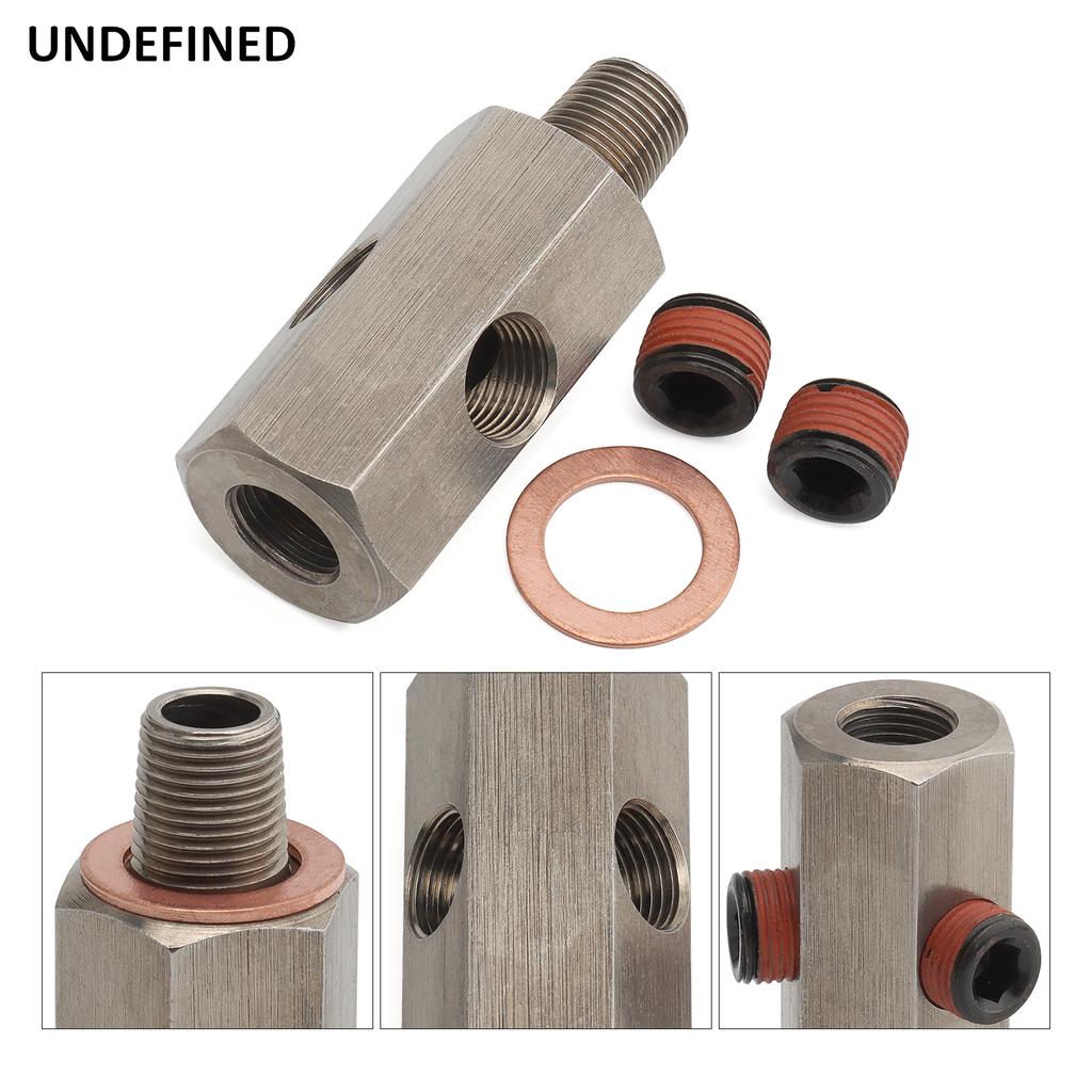 Stainless Steel 1/8'' NPT Oil Pressure Sensor Sendor Tee Adapter to 1/8 NPT Gauge T-Piece Car Accessories
