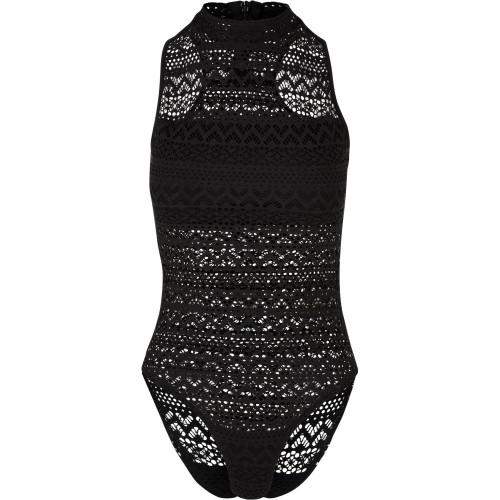 Urban Classics Womens/Ladies Crochet Jersey Turtle Neck Bodysuit