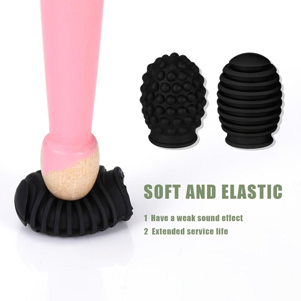 2Pcs 5A Drum Mute Silicone Drumsticks Practice Tips Drumstick Head Sleeves School Studio
